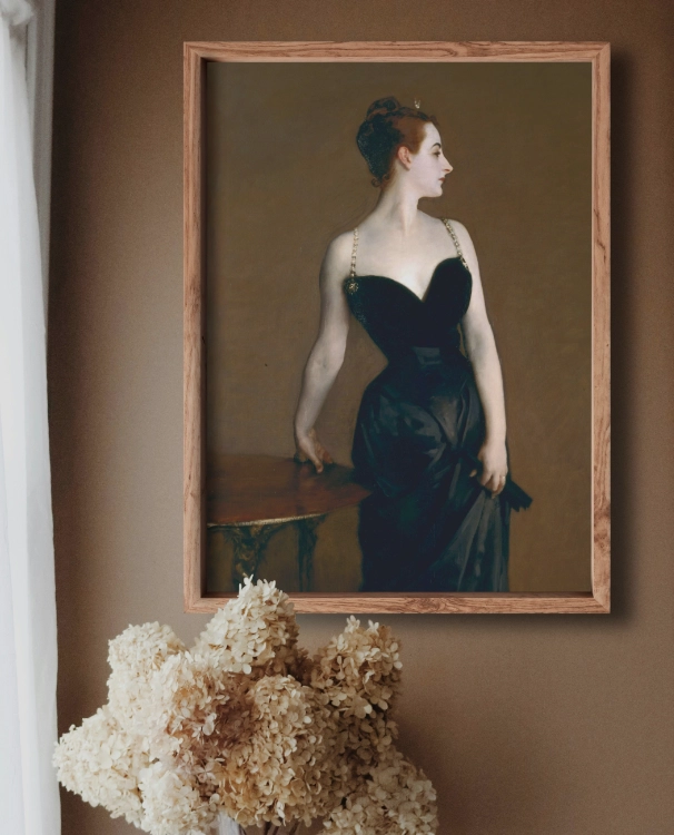 klimalia-plakat-portret-kobieta-madame-x-John-Sargent rama drewno chortensja.webp