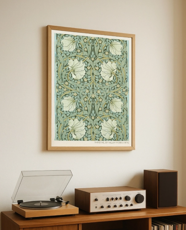 klimalia-plakat-grafika-pimpernel-William-Morris-40x50 gramofon.webp